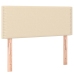 Cama box spring con colchón y LED tela crema 100x200 cm