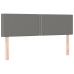 Cama box spring colchón y luces LED tela gris oscuro 140x190 cm