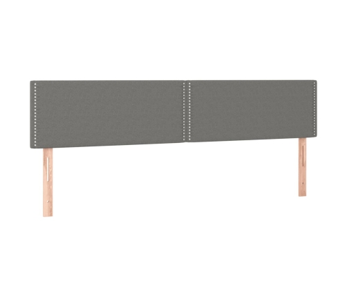 vidaXL Cama box spring con colchón y LED tela gris oscuro 160x200 cm