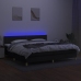 Cama box spring con colchón LED tela negro 200x200 cm