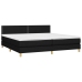 Cama box spring con colchón LED tela negro 200x200 cm