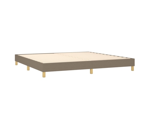 vidaXL Cama box spring con colchón LED tela gris taupe 200x200 cm