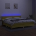 Cama box spring con colchón y LED tela verde 200x200 cm