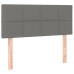 Cama box spring con colchón y LED tela gris oscuro 80x200 cm