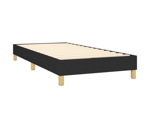 vidaXL Cama box spring con colchón LED tela negro 80x200 cm