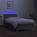 Cama box spring con colchón LED tela gris taupe 80x200 cm