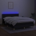 Cama box spring colchón y luces LED tela negro 140x190 cm