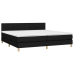 Cama box spring con colchón LED tela negro 200x200 cm