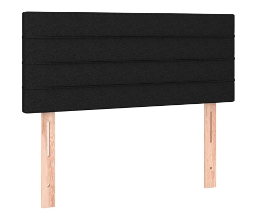 Cama box spring con colchón LED tela negro 80x200 cm