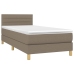 Cama box spring con colchón LED tela gris taupe 80x200 cm