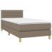 Cama box spring con colchón LED tela gris taupe 90x190 cm