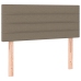 Cama box spring con colchón LED tela gris taupe 90x190 cm