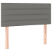 Cama box spring con colchón y LED tela gris oscuro 120x200 cm