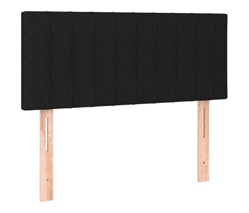 Cama box spring con colchón LED tela negro 80x200 cm