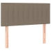 Cama box spring con colchón LED tela gris taupe 80x200 cm
