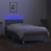 Cama box spring con colchón tela y LED gris claro 90x190 cm