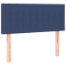 Cama box spring con colchón y LED tela azul 100x200 cm