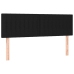 Cama box spring colchón y luces LED tela negro 140x190 cm