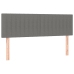 Cama box spring colchón y luces LED tela gris oscuro 140x200 cm