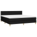 vidaXL Cama box spring con colchón LED tela negro 160x200 cm