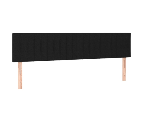 vidaXL Cama box spring con colchón LED tela negro 160x200 cm