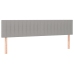 Cama box spring con colchón tela y LED gris claro 200x200 cm