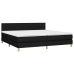 Cama box spring con colchón LED tela negro 200x200 cm