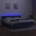 Cama box spring con colchón y LED tela azul 200x200 cm