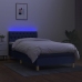 Cama box spring con colchón y LED tela azul 90x200 cm