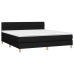 Cama box spring con colchón LED tela negro 180x200 cm