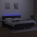 Cama box spring con colchón LED tela negro 180x200 cm