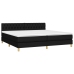 Cama box spring con colchón LED tela negro 200x200 cm