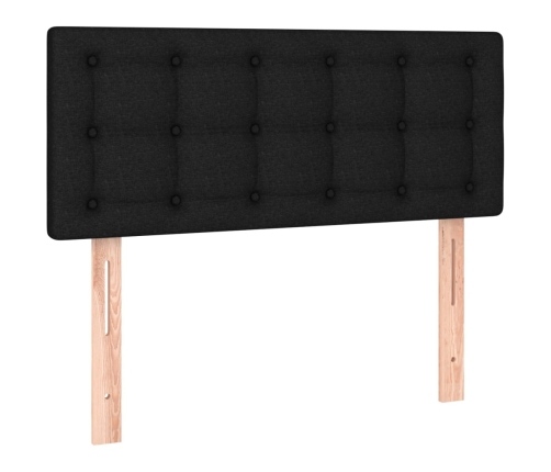 Cama box spring con colchón LED tela negro 80x200 cm