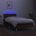 Cama box spring con colchón LED tela marrón oscuro 80x200 cm