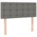Cama box spring con colchón y LED tela gris oscuro 100x200 cm