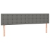 Cama box spring con colchón y LED tela gris oscuro 180x200 cm