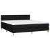 vidaXL Cama box spring con colchón LED tela negro 180x200 cm