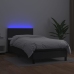 Cama box spring y colchón LED cuero sintético negro 80x200 cm