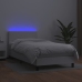 Cama box spring y colchón LED cuero sintético blanco 80x200 cm