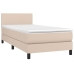 Cama box spring colchón LED cuero sintético capuchino 80x200 cm