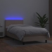 Cama box spring colchón LED cuero sintético capuchino 80x200 cm