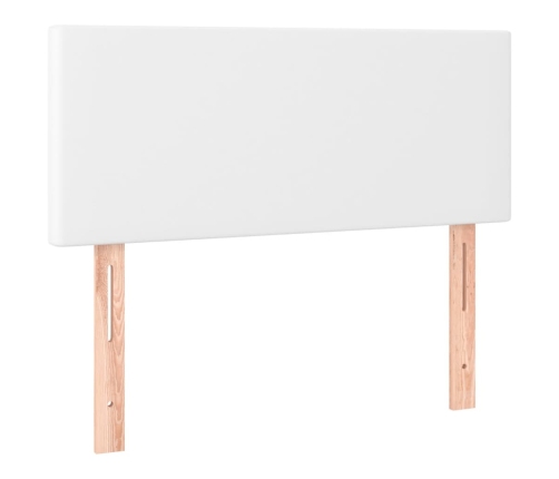 Cama box spring y colchón LED cuero sintético blanco 90x190 cm