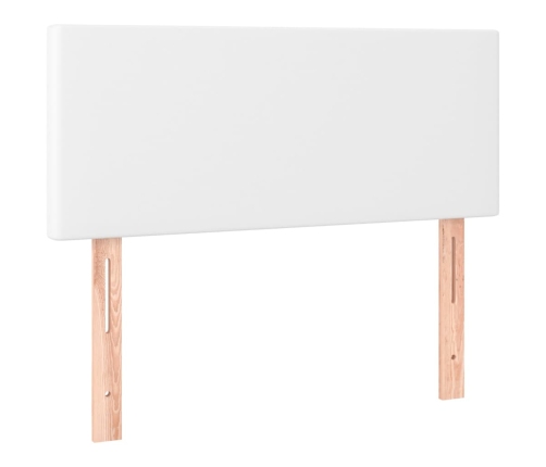 Cama box spring y colchón LED cuero sintético blanco 90x200 cm