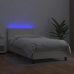 Cama box spring colchón y LED cuero sintético crema 100x200 cm