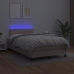 Cama box spring colchón LED cuero sintético capuchino 120x200cm