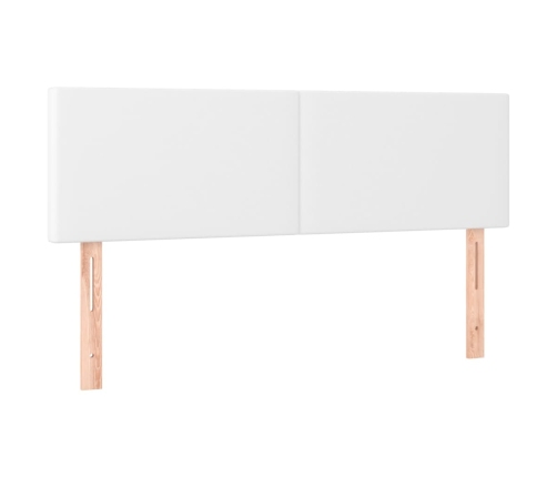 Cama box spring colchón y LED cuero sintético blanco 140x190 cm