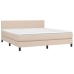 Cama box spring colchón LED cuero sintético capuchino 180x200cm