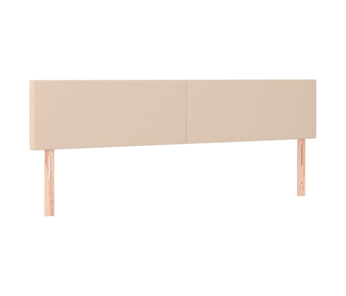 Cama box spring colchón LED cuero sintético capuchino 180x200cm