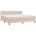 Cama box spring colchón LED cuero sintético capuchino 200x200cm