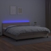 Cama box spring colchón LED cuero sintético capuchino 200x200cm